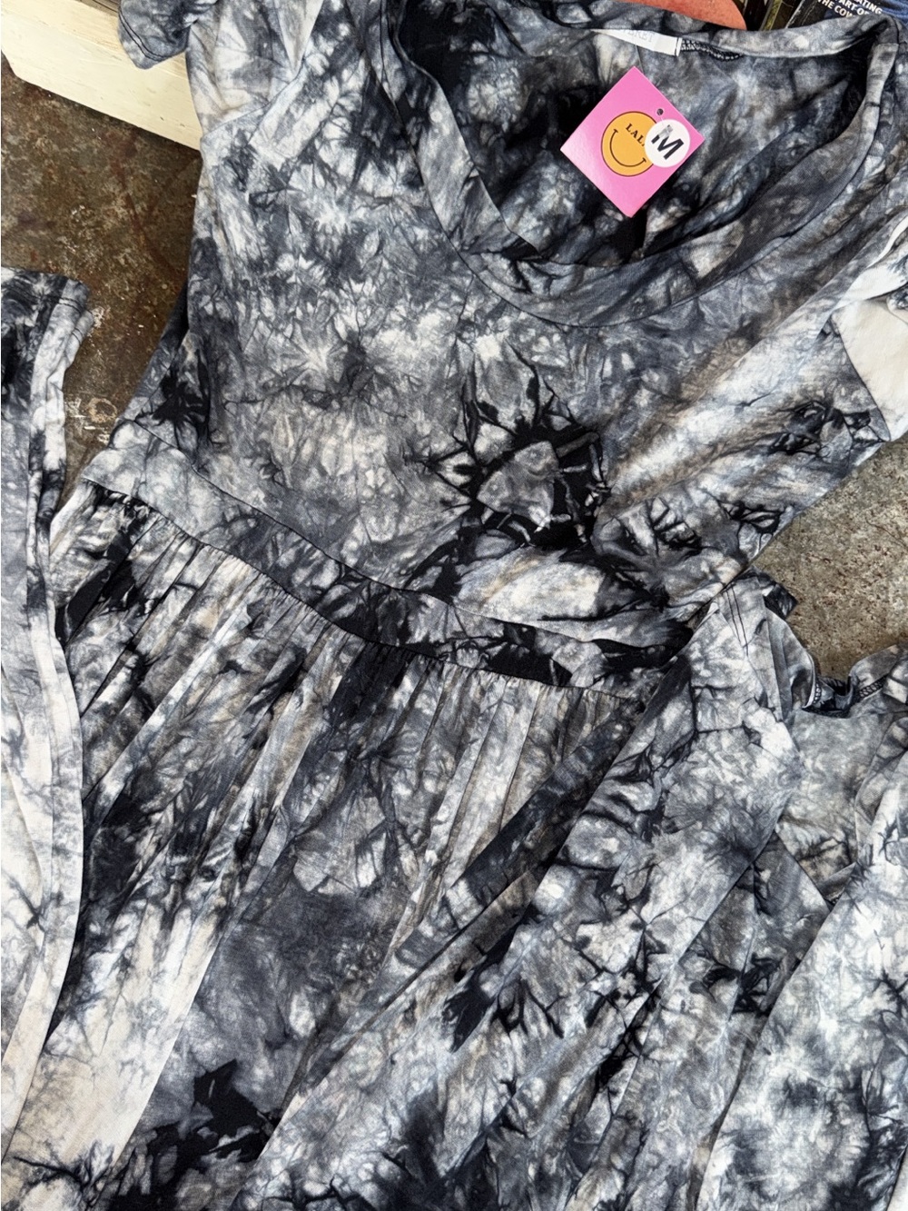 Tie-Dye Black & Gray Jumpsuit